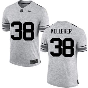 NCAA Ohio State Buckeyes Men's #38 Logan Kelleher Gray Nike Football College Jersey CDJ3645PM